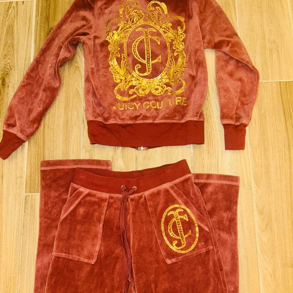 Vintage Juicy Couture Tracksuit Matching Set Jacket Small Pants Bling Logo Y2K - Picture 3 of 8